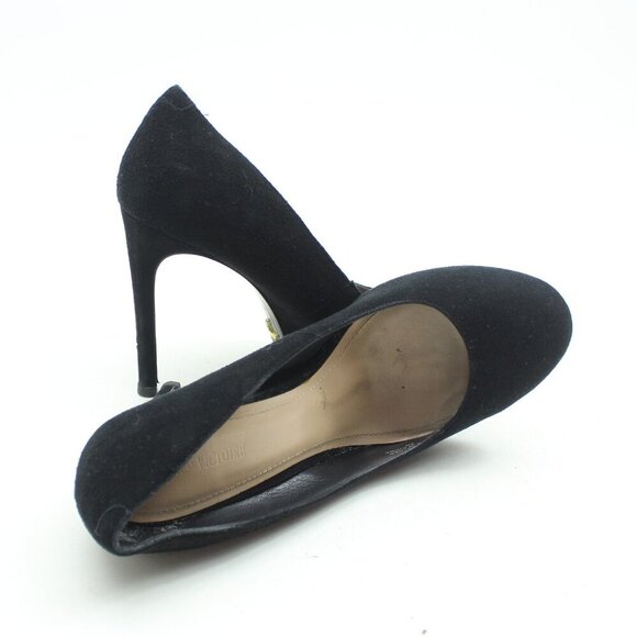 Pour la Victoire Womens Sz 8 Black Suede Vero Cuoio Leather Pumps Stiletto Heels - Picture 11 of 11